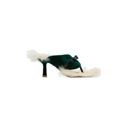 Green   Off White Step Post Heeled Sandals 232376F125004