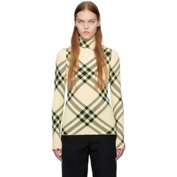 Beige   Green Check Turtleneck 241376F099001