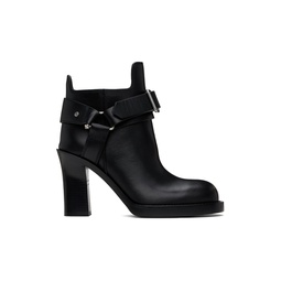 Black Leather Stirrup Low Boots 241376F113002
