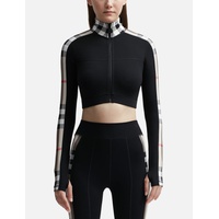 Check Panel Stretch Jersey Cropped Top