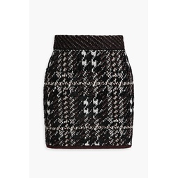 Checked jacquard-knit mini skirt