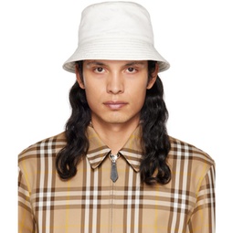 White Quilted Bucket Hat 222376M140018