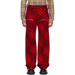 Red Check Trousers 232376M191006
