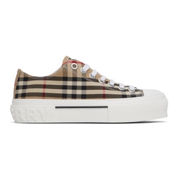 Beige Canvas Vintage Check Sneakers 221376F128003