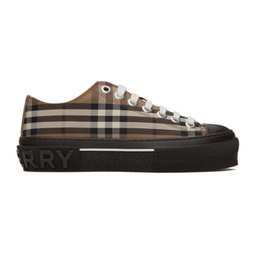 Brown Check Sneakers 232376M237002