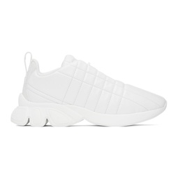 White Quilted Leather Classic Sneakers 222376M237005