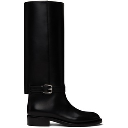 Black Ankle Strap Boots 232376F114003