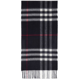 Navy The Check Scarf 232376M150018