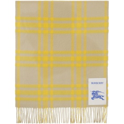 Green & Yellow Check Scarf 232376M150038