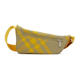 Yellow & Khaki Shield Crossbody Bag 232376M170030