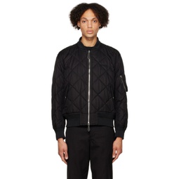 Black Diamond Quilted Bomber Jacket 222376M175004