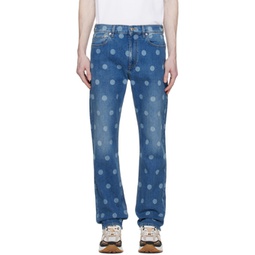 Blue Polka Dot Jeans 231376M186001
