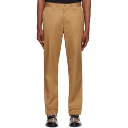 Tan Embroidered Trousers 232376M191000