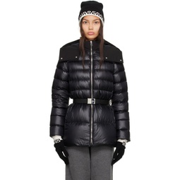 Black Belted Down Puffer Jacket 222376F061030
