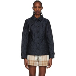 Navy Quilted Jacket 222376F061005