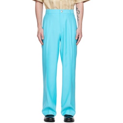 Blue Tailored Trousers 231376M191019