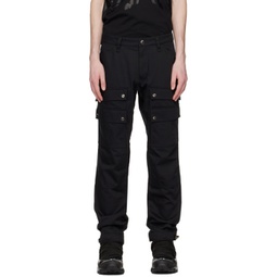 Black Embroidered Cargo Pants 231376M191007