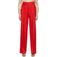 Red Wool Motif Trousers 221376F087001