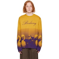 Yellow & Purple Swan Sweatshirt 232376M204008