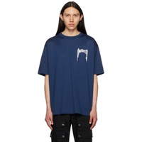 Blue Printed T-Shirt 231376M213046