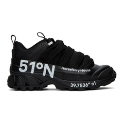 Black Coordinates Print Arthur Sneakers 231376M237005