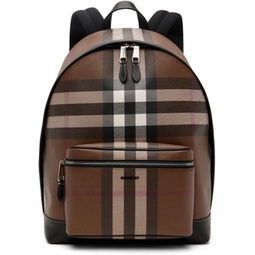 Brown Check Backpack 232376M166005