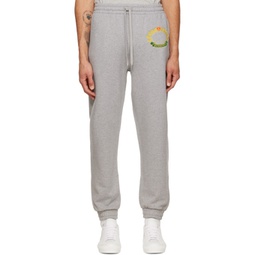 Gray Oak Leaf Crest Lounge Pants 222376M193013