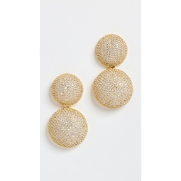 Double Circle Drop Stud Earrings