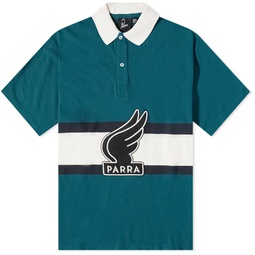By Parra Winged Logo Polo Teal & Off White