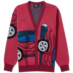 By Parra No Parking Knit Cardigan Beet Red