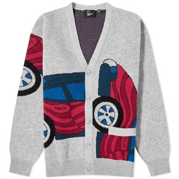 By Parra No Parking Knit Cardigan Grey Melange