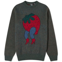 By Parra Stupid Strawberry Jumper Hunter Green