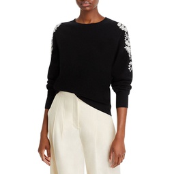 Embellished Embroidered Floral Cashmere Sweater - 100% Exclusive