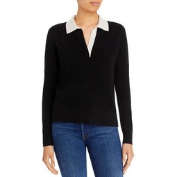 Contrast Trim Polo Cashmere Sweater - 100% Exclusive