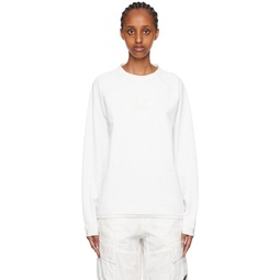 White Embroidered Sweatshirt 231357F098009