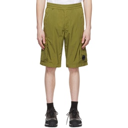 Green Nylon Shorts 221357M193010
