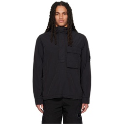 Black Garment Dyed Jacket 231357M180051