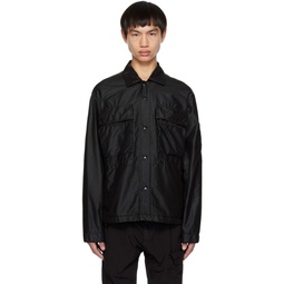 Black Garment Dyed Jacket 231357M180063