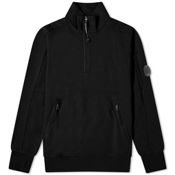 C.P. Company Diagonal Raised Fleece Zipped Sweatshirt Black