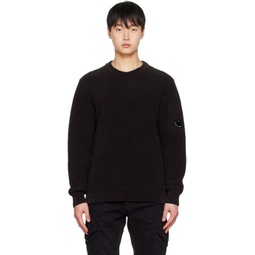 Black Textured Sweater 222357M201005