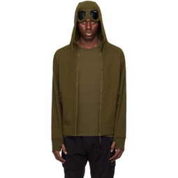 Khaki Goggle Hoodie 241357M202019