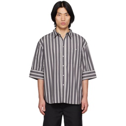 Black   White Corbusian Fold Over Shirt 231299M192008