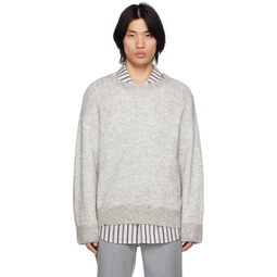 Gray Brushed Sweater 231299M201000