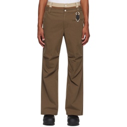 Brown Double Waist Trousers 232299M191009