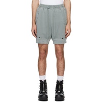 Gray Distressed Shorts 241299M193002