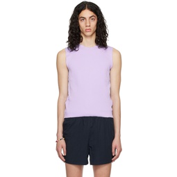 Purple Fitted Tank Top 231109M214000