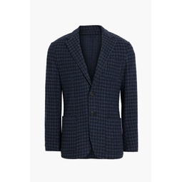 Houndstooth wool-blend jacquard blazer