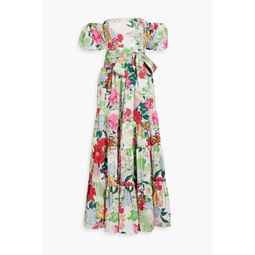 Wethersfield off-the-shoulder floral-print cotton-poplin maxi dress