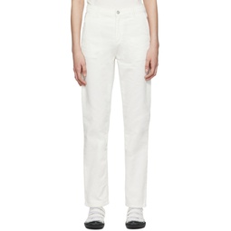 White Cotton Trousers 221111F087025