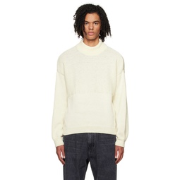 Off White Mock Neck Sweater 232553M201006